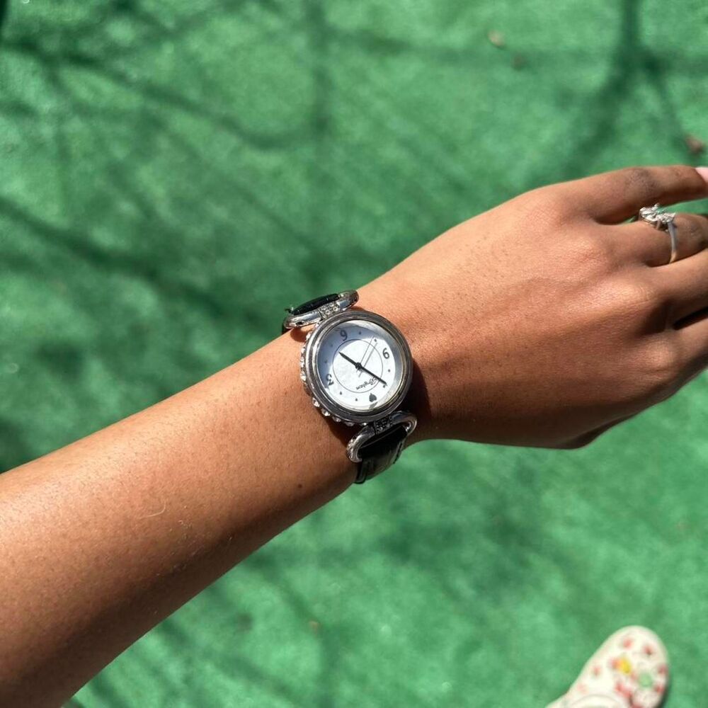 Brighton Women's Black and Silver Watch